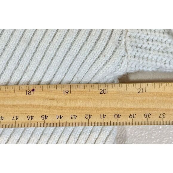 Athleta Merino Wool Blend Chunky Ribbed Cream Crewneck Women's Sweater Small - Picture 10 of 10